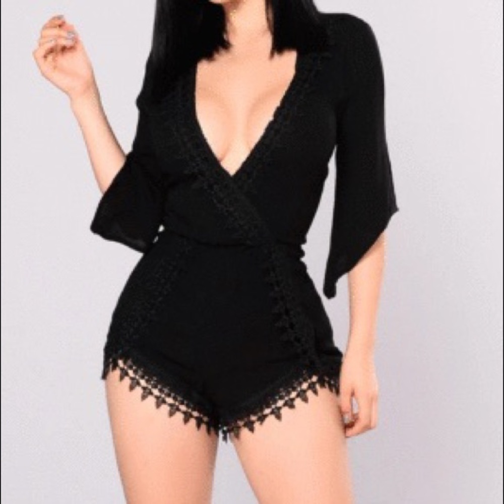Fashion Nova Selfless Black Romper
